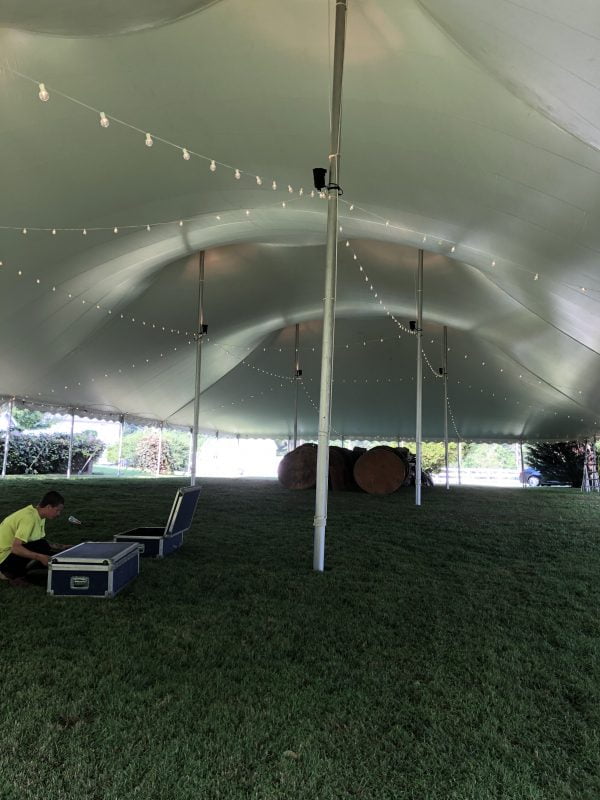 Pole Tent Interior with Lights