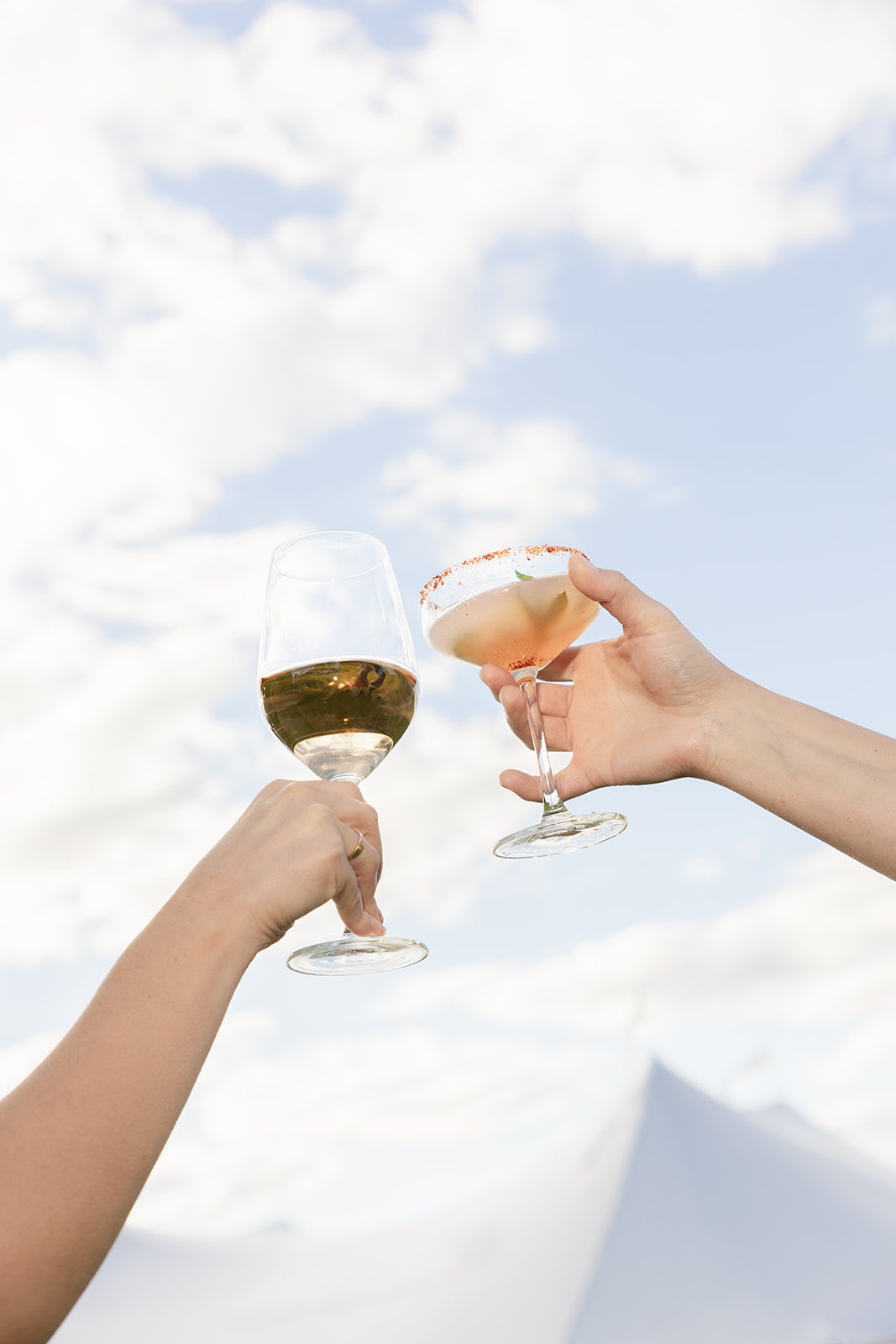 A toast under the sailcloth tent